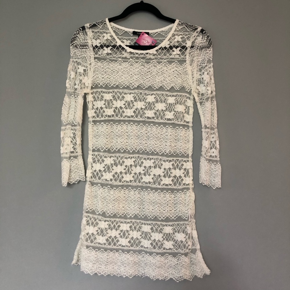 NWT white lace dress/coverup